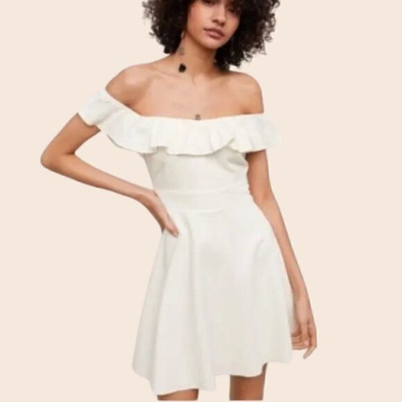 Zara Off Shoulder Mini Dress Size Medium - Picture 1 of 13